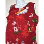 HAWAIIAN HANGOVER Size Large Santa Christmas Aloha Dress Sleeveless Red Holidays Photo 2