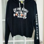Disney Women’s 2X Mickey Mouse “The One & Only” Cropped Black Pullover Hoodie Photo 9