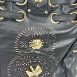 Jimmy Choo  Ramona black soft leather leather metal logo embellished satchel bag! Photo 8