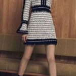 Alexis  black white tweed skirt revolve classic fall boho designer casual $300 Photo 1