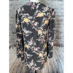 Free People  Womens Blouse Floral Gray Bell Sleeves‎ High Low V Neck S Photo 4