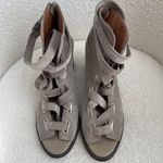 Jeffrey Campbell Salazar Bootie Block Heel Suede Lace Up Taupe 9.5 Photo 2