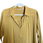 Soft Surroundings Tunic Top Womens Medium Yellow Button Gauze Flutter Hem Blouse Photo 1