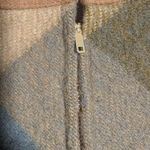 Vtg 1950s Petti Brown Tan Blue Plaid Wool Felt Back Zip Short Sleeve Top Sz S Photo 2