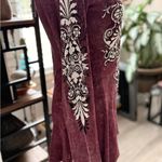 Vocal Burgundy and Black Embroidered Top Vintage fringe Photo 1
