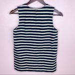 Madewell Frameset Ponte Striped Zipper Back Sleeveless Top Navy Cream Size XS Photo 9