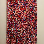 Allison Brittney Womens Maxi Skirt L Boho Southwest Print Blue Orange Brown Photo 0