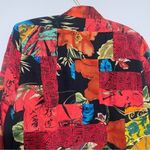 Chico's Silk Boho Patchwork Embroidered Open Front Peplum Jacket Cardigan Photo 5