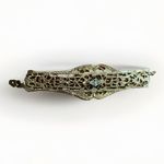 Source Unknown Vintage 12K Gold Filled Filigree Bar Rope Chain Bracelet with Center Diamond Photo 1