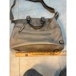 Moda Luxe  Taupe Convertible Satchel Crossbody Bag Gold Hardware Photo 6