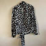 Trina Turk ✨  Women’s Cheetah High Neck Long Sleeve Silk Top XS Photo 5