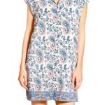 Madewell 100% Silk Floral Paisley Print Popover Dress Pink Blue Size XS Photo 2