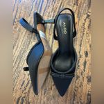 ALDO Sz 8.5 New  Taualii Heels black slingback dressy shoe bow detail heel strap Photo 2