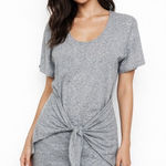 Rebecca Taylor  Grey‎ Heathered Knit Tie Front T Shirt Dress Size Small Photo 0