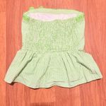 Hollister  Y2K Striped Strapless Babydoll Top Ribbon Lime Green and White Large Photo 1