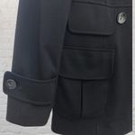 Sandro  Sportswear Black Double Breasted Peacoat Jacket Stretch Lined M Photo 10