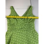 Maggy London Green Eyelet Fit & Flare Dress Sleeveless V Neck Party 10 Photo 6