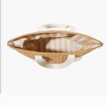 Show Me Your Mumu NWT  Sunseeker Paper and Straw Tote Bag Natural Tan White Woven Photo 2