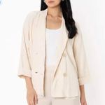 ZARA  Beige Crinkled Oversized Blazer Photo 4