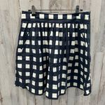 Banana Republic Navy GINGHAM Plaid FULL SKIRT Pockets Knee Length Womens Size 4 Photo 1