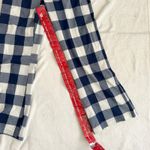 Free People Buffalo Plaid Navy Blue & White Wide Leg Pants Photo 8