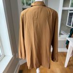 Vintage August Silk Tan Brown Silk Tunic Asian Style Jacket Dress Shirt Size 12 Photo 2