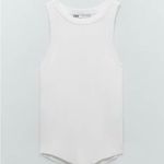 ZARA  Collection‎ Women’s Ribbed White Fitted Layering Tank Top Size L Photo 2