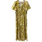 Anthropologie Somerset Wide Leg Jumpsuit in Chartreuse Pockets Size Medium Photo 5