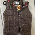 Missoni Brown Puffer Vest with Floral Lining  12 Brown Y2K Detachable Hood Photo 0
