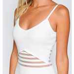 MIDI Mesh Bodycon Dress White Photo 4