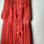 Free People Aphrodite Womens Orange Tie Dye Asymmetrical Boho Ruffle Dress XS Photo 2