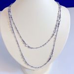 Kendra Scott Antique Silver Crystal Single Strand Satellite Necklace Photo 0