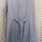 Jane Ashley  powder blue linen dress w/‎ gold trim Photo 0