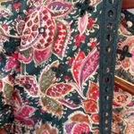 Jennifer Grace Colorful Floral Side-Tie Flutter Sleeve Faux Wrap Top Sz XL NWT Photo 3