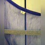 Blue Sheer Maxi Cardigan Size L Side Slits 3/4 Sleeves Photo 4