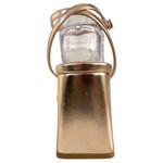 Jewel Badgley Mischka Michelle Gold Metallic Strappy Block Heel Sandals Size 9.5 Photo 4