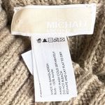 Michael Kors Turtleneck Shaker Stitch Poncho Honey Brown Tan One Size Photo 6
