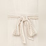 Hello Molly Follow My Lead Linen Mini Dress Sz Small Beige Flare Sleeve NEW Photo 5