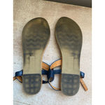 Trary Thong Sandals Ankle Strap Flat Navy Blue Summer Shoes 9 Vaca Resort Travel Size 9.5 Photo 2