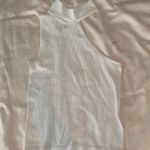Suzette Collection White Ribbed Halter Cut Out Tank Top O/S NEW. Photo 0
