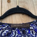 The Limited The‎  Large Sheer Top Medium 3/4 Sleeve Blue White Silver Lightweight Photo 2