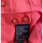 Tommy Hilfiger Pink Button Down Rainbow Cuff Pure Linen (L) Preppy Pride Vibrant Photo 7