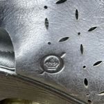 Born Black Leather Perforated Open Toe Sling Back Mule 7.5 Black Photo 6