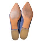 Cole Haan Blue Suede Loafers 9.5B Gold Buckle Quiet Luxury Chic Photo 7