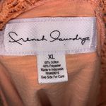 French Laundry  peach orange lace keyhole front short sleeve shirt Photo 5