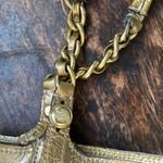 Coach Madison gold metallic and chain baby blue lining bag Photo 4