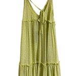 Wild Fable Women Size XL Neon Yellow Ditsy Floral Tiered Ruffle Tie Swing Dress Photo 1