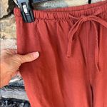 Comfy Linen Cotton Flowy Rust Pants Drawstring New Wide Leg Red Size undefined Photo 3