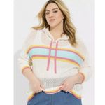 Torrid NWT White Pointelle Boxy Hoodie Sweater Size 2X Photo 1