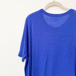 Aerie [] Blue Making Waves Oversized Linen Blend Graphic Tee T-Shirt Size Large L Photo 4